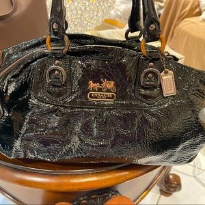 Coach patent leather tote bag